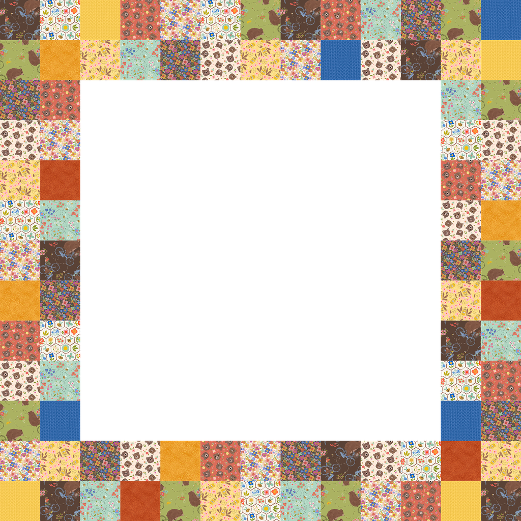 Pre-cut Mini Charm: Bee Beary Happy by QT Fabrics