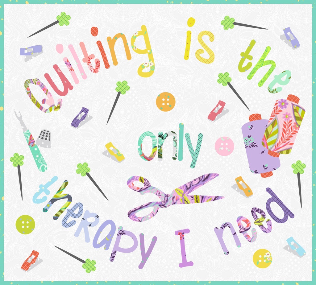 Laser-cut Kit: "Quilting is My Therapy - Ombre" by Ashley-K Designs