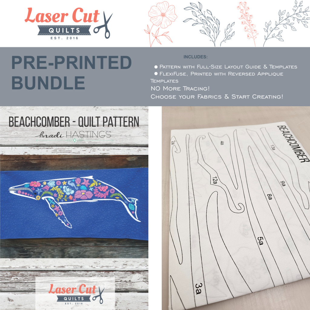 Bundle: Pattern and Preprinted FlexiFuse: "Beachcomber" by Madi Hastings 