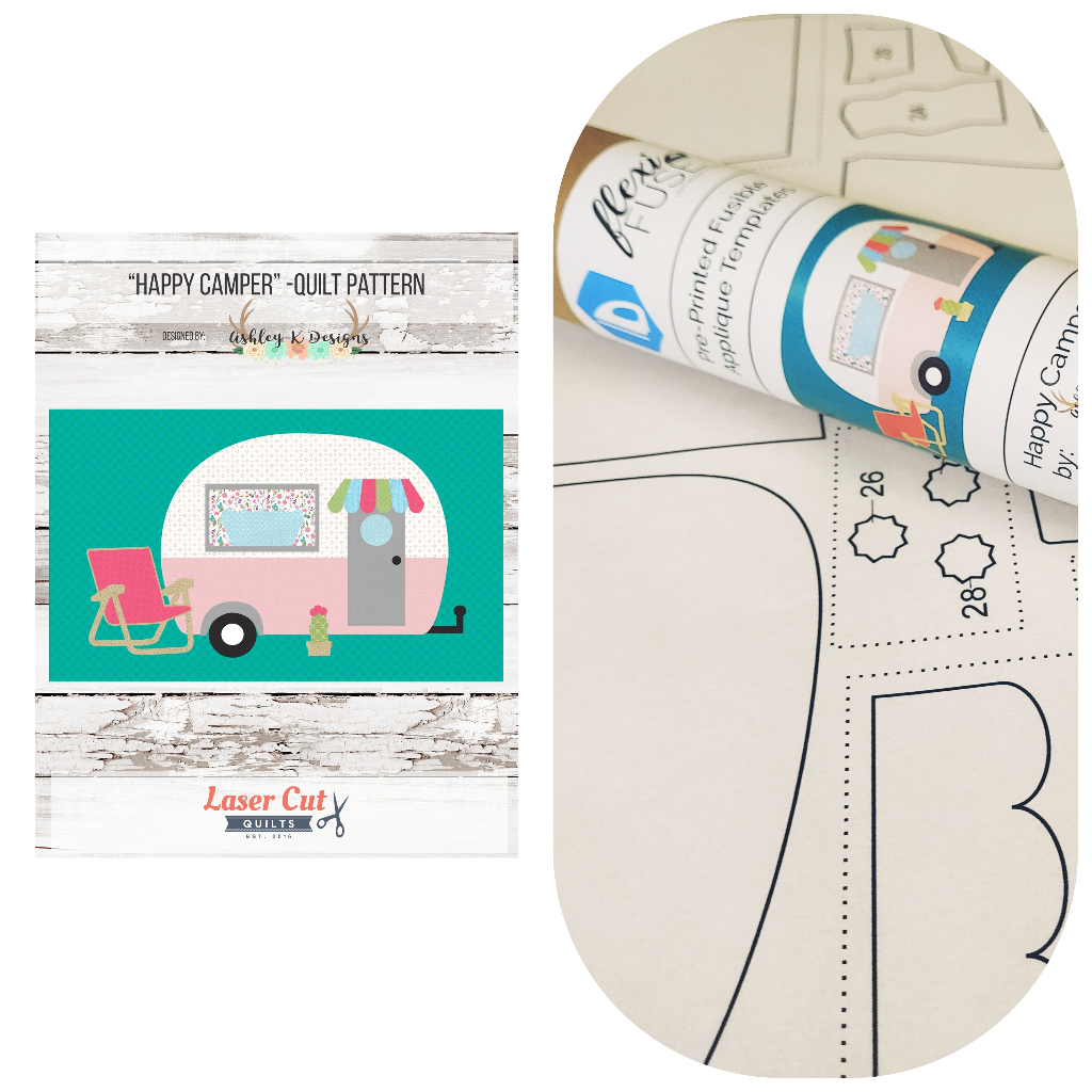 Bundle: Pattern and Preprinted FlexiFuse: "Happy Camper" by Ashley-K Designs