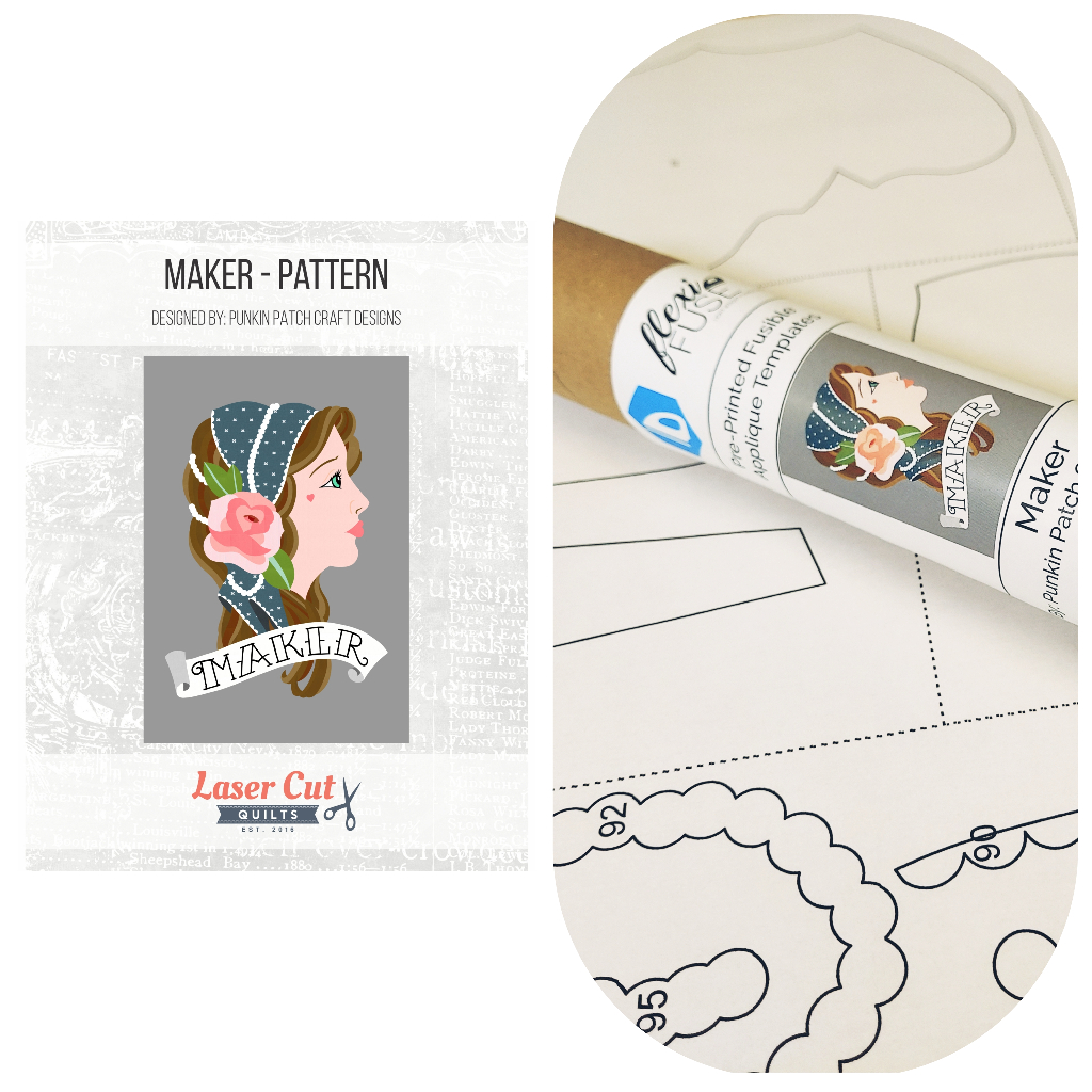 Bundle: Pattern and Preprinted FlexiFuse: "Maker" by Punkin Patch Quilt Designs