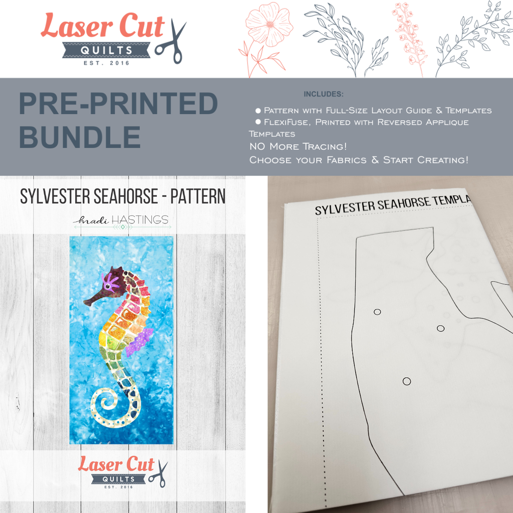 Bundle: Pattern and Preprinted FlexiFuse: "Sylvester Seahorse" by Madi Hastings