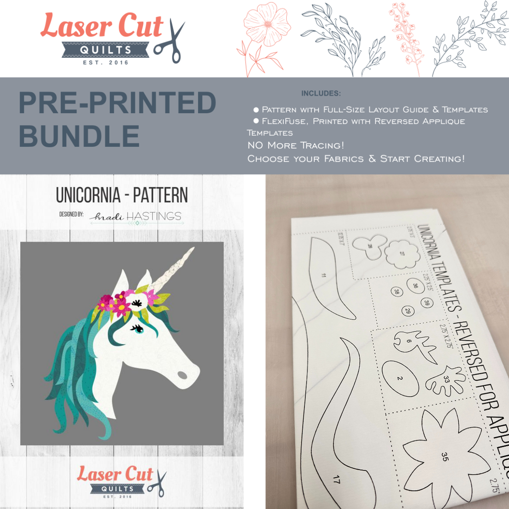 Bundle: Pattern and Preprinted FlexiFuse: "Unicornia" by Madi Hastings