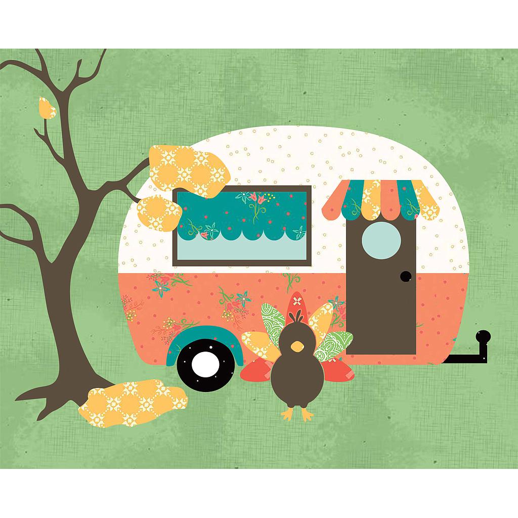 Laser-cut Kit: "A Year of Happy Camping" Block 10