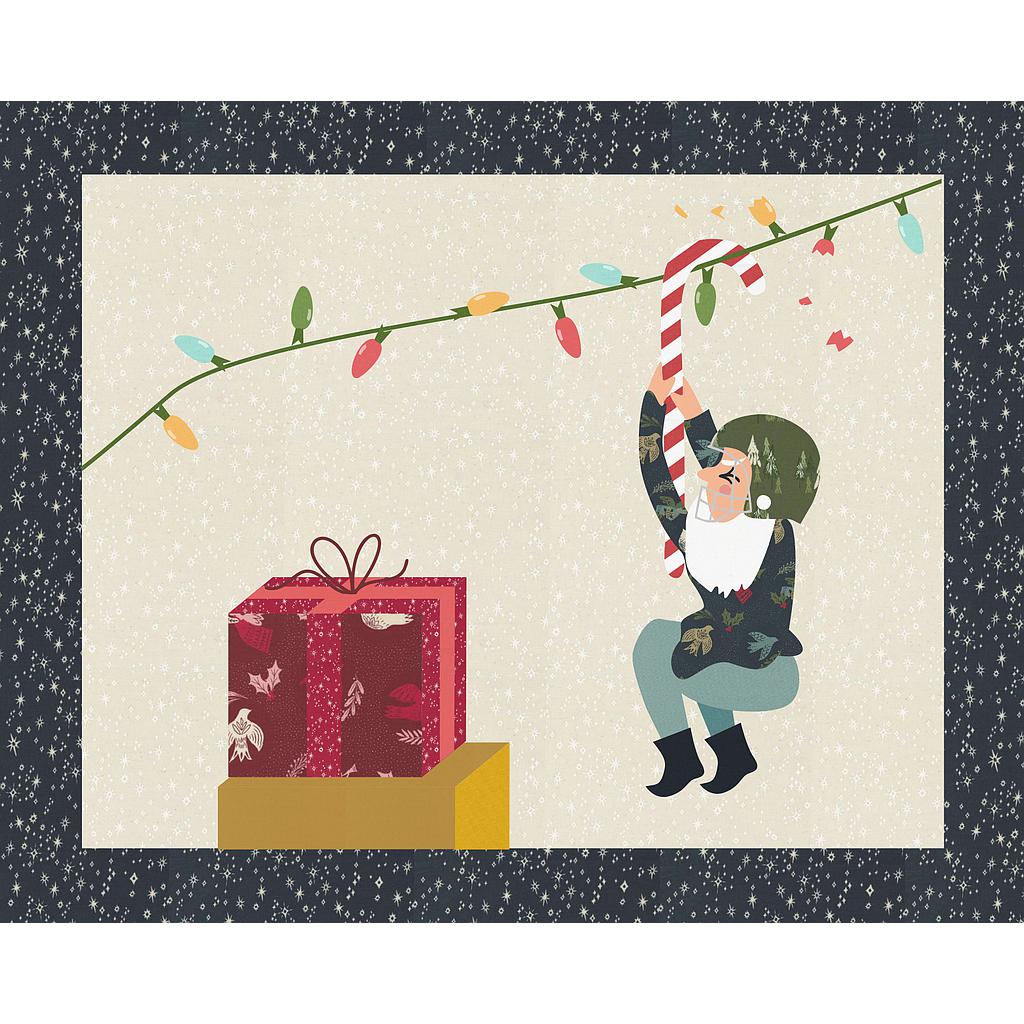 Laser-cut Kit: "Christmas Mischief" Block 3: String Light Zipline by Madi Hastings
