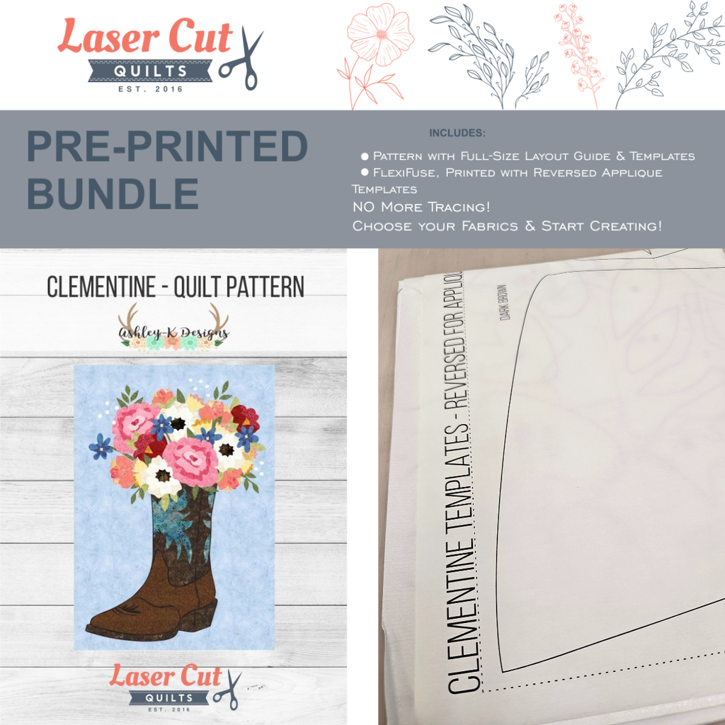 Bundle: Pattern and Preprinted FlexiFuse: "Clementine" by Ashley-K Designs