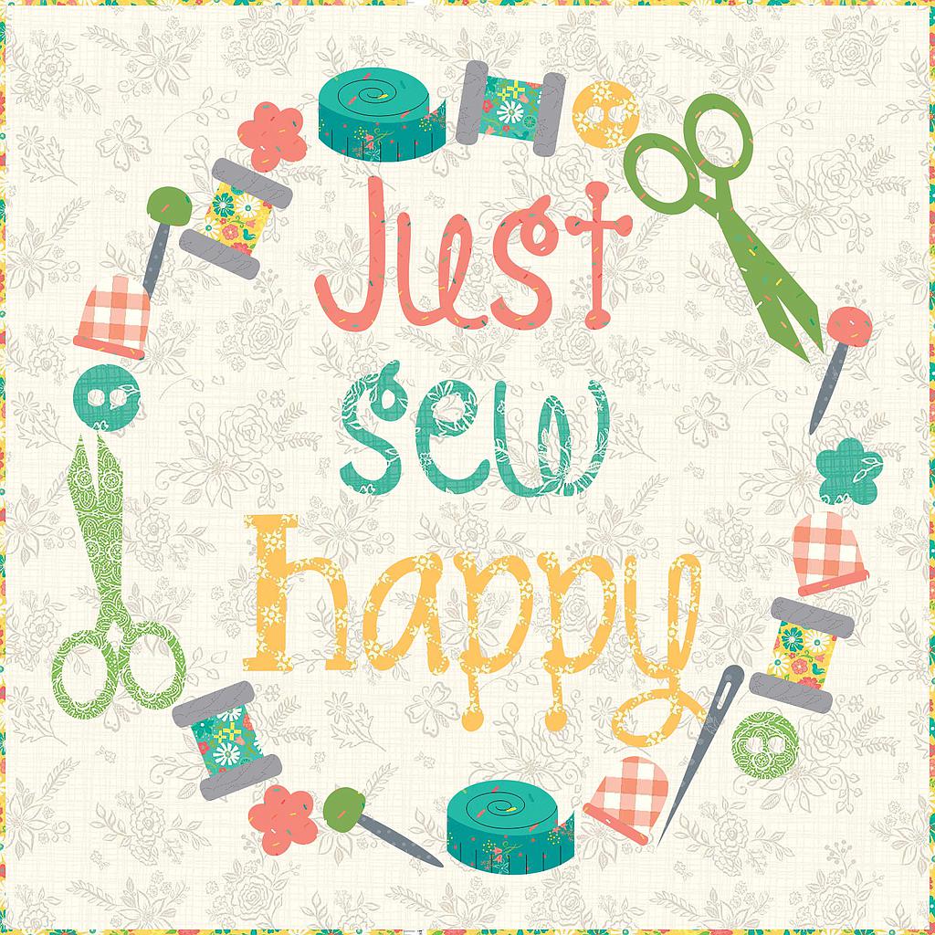 Laser-cut Kit: "Just Sew Happy-Garden Party" by Tied with a Ribbon