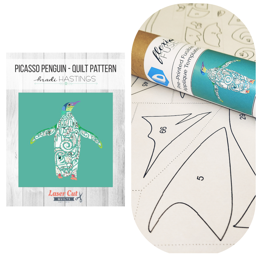 Bundle: Pattern and Preprinted FlexiFuse: "Picasso Penguin" by Madi Hastings