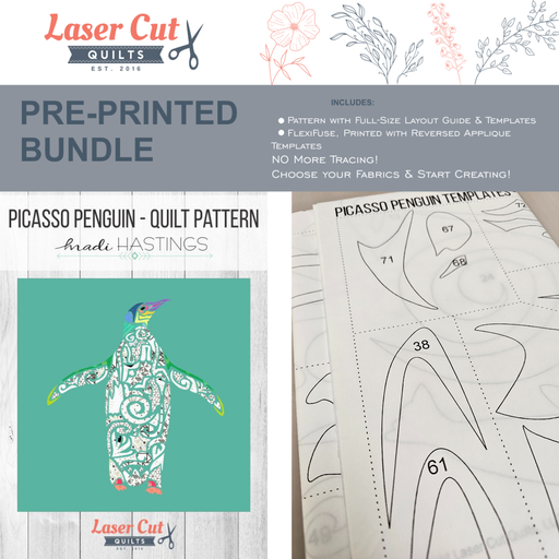 Bundle: Pattern and Preprinted FlexiFuse: "Picasso Penguin" by Madi Hastings