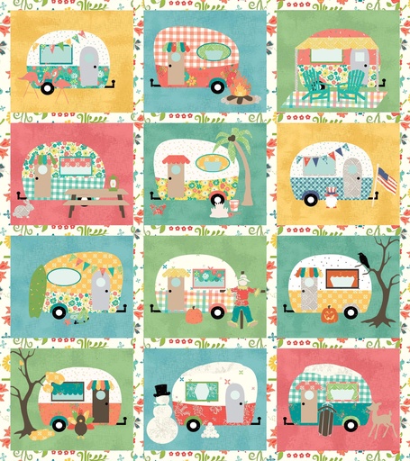 Bundle: Pattern and Preprinted FlexiFuse: "A Year of Happy Camping" by Ashley-K Designs