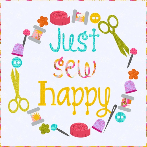 Laser-cut Kit: "Just Sew Happy-Sunshine" by Tied with a Ribbon