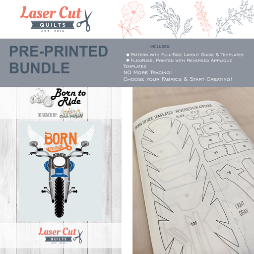 Bundle: Pattern and Preprinted FlexiFuse: "Born to Ride" by Diana Hatfield