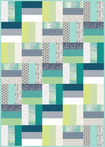 [PCK-RF01] Pre-Cut Kit: Rail Fence 'Panda Patches,' Throw Quilt
